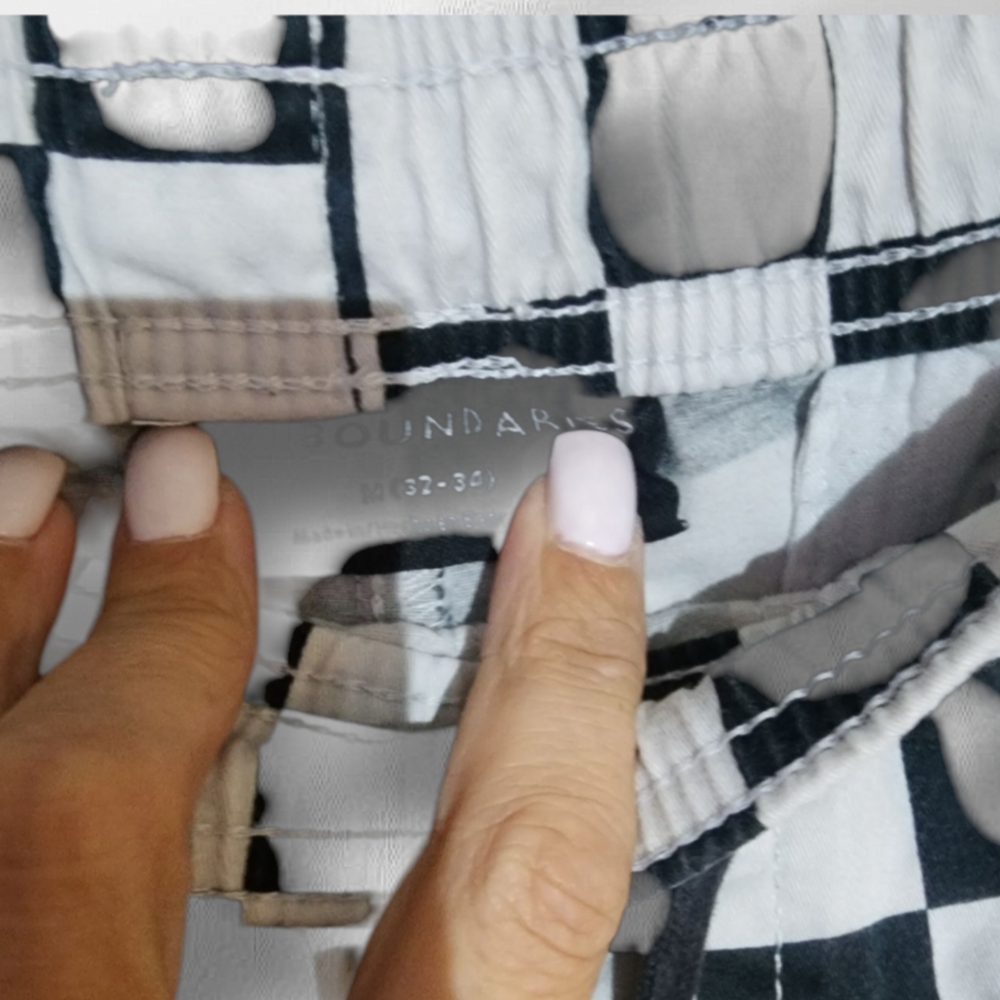 Black and White Checkered Shorts - Picture 2 of 2